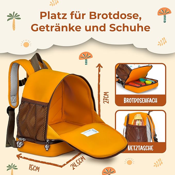 Sac à dos Reiseracker pour enfants Orange + gilet de sécurité