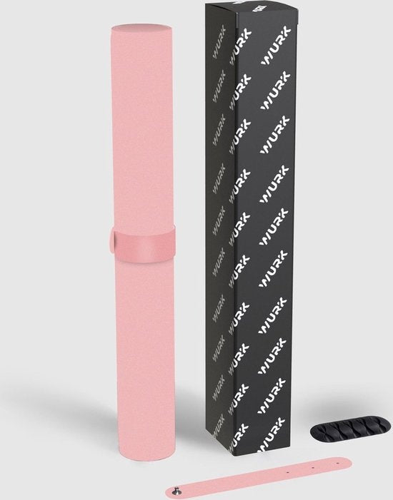 WURK Professional Desk Pad Leatherette - Organisateur de bureau - Inclut un clip pour câble - Rose - 120x60