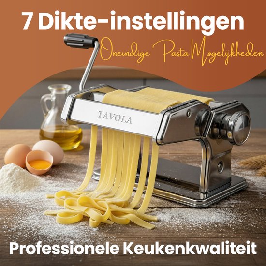 Tavola - Machine à pâtes + séchoir à pâtes - Machine à pâtes - Préparation de pâtes - Préparation de raviolis - Acier inoxydable - Cadeau de pendaison de crémaillère