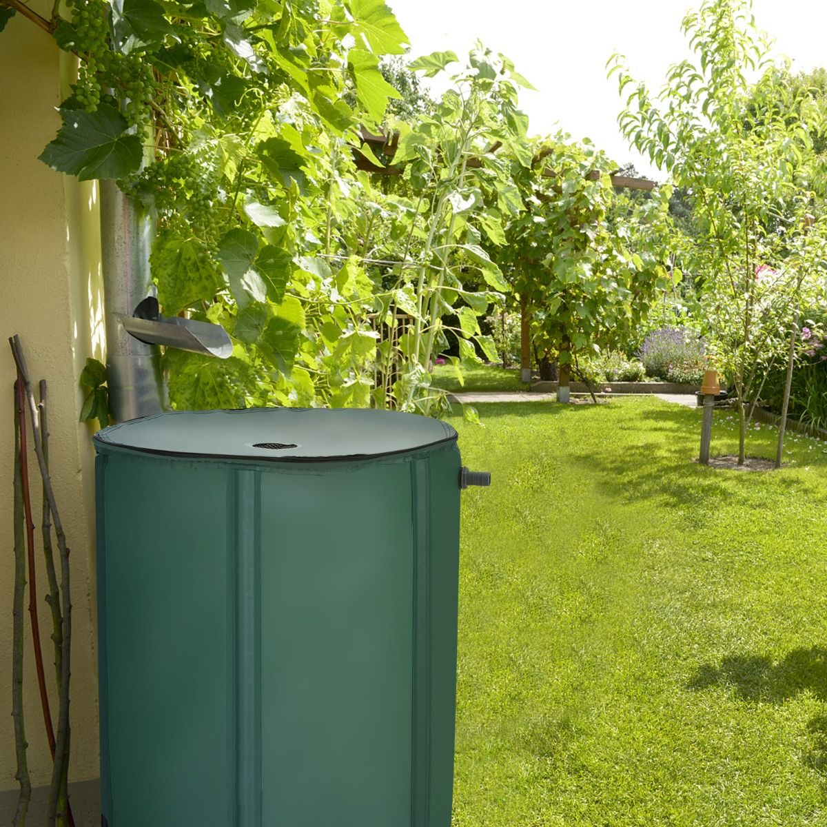 Réservoir d'eau - COAST - Cuve d'eau - Pliable - PVC - 200 L - 60 x 70 cm - Vert