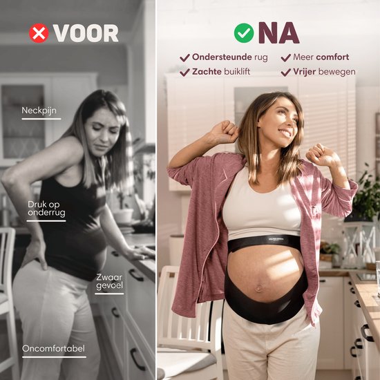 Vulpes Goods® Babycare - Bande abdominale de grossesse - Ceinture de grossesse ajustable - Bande abdominale de grossesse - Invisible et respirante - Soutien abdominal et dorsal - Taille L - Bande pelvienne - Ceinture de grossesse - Soutien pelvien - Sac d