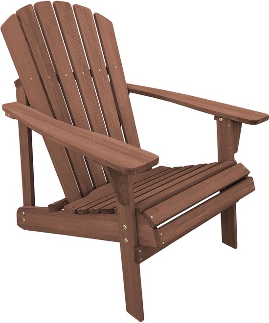 Chaise AXI Carmen Adirondack Coffee – Chaise de détente en bois avec accoudoirs – Dossier haut – 90,5 x 78,4 x 93 cm