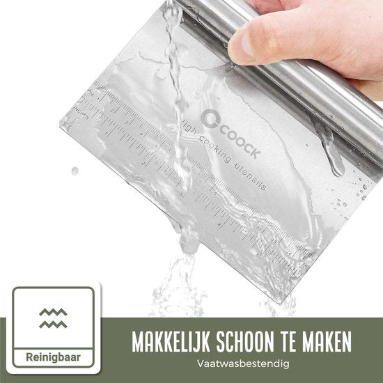 COOCK - Grattoir à pâte en acier inoxydable - Grattoir à pâte - Coupe-légumes - Couteau à pizza - Coupe-pâte - Grattoir pour gâteaux et tartes