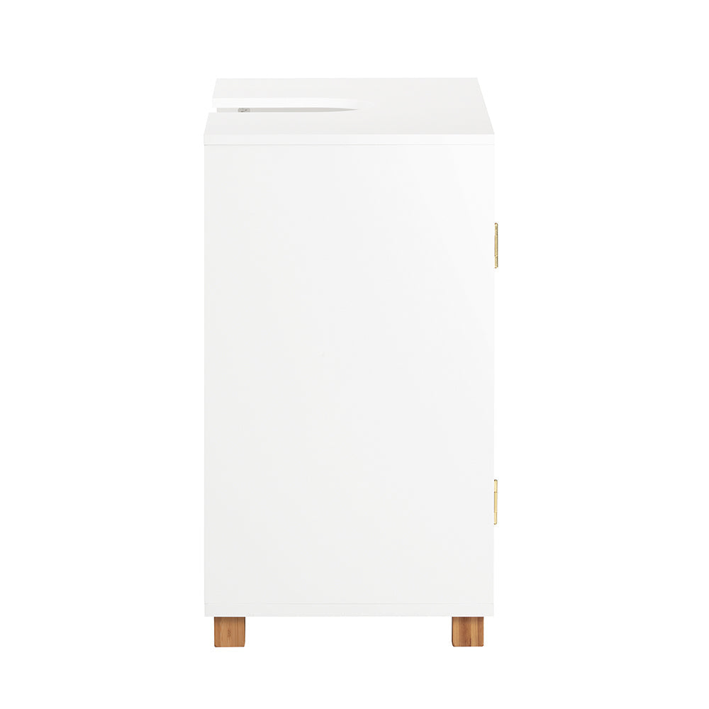 SoBuy BZR125-W Meuble bas pour évier - Blanc - 2 portes - 60x33x60cm