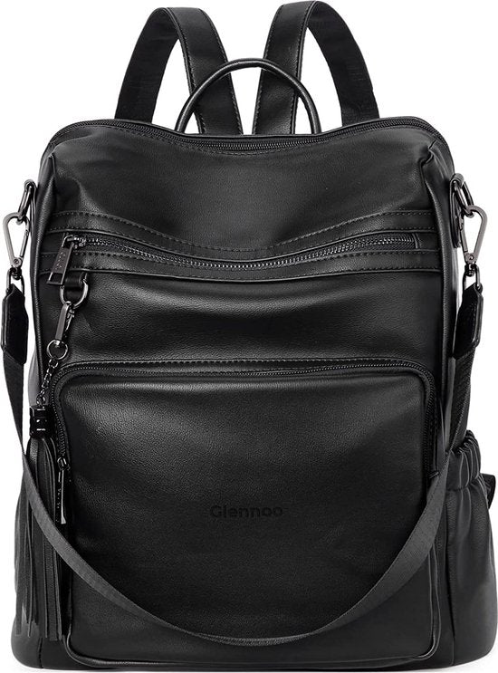 Sac à dos Glennoo - Sac à dos femmes - Imperméable - Petit - Compartiment antivol - Dos, épaule, sac à main en un - cuir PU souple