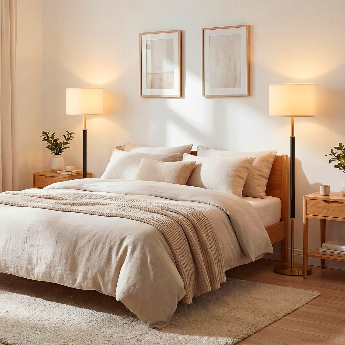 Lampe sur pied Coast - abat-jour en lin - interrupteur au pied - noir - 165 cm