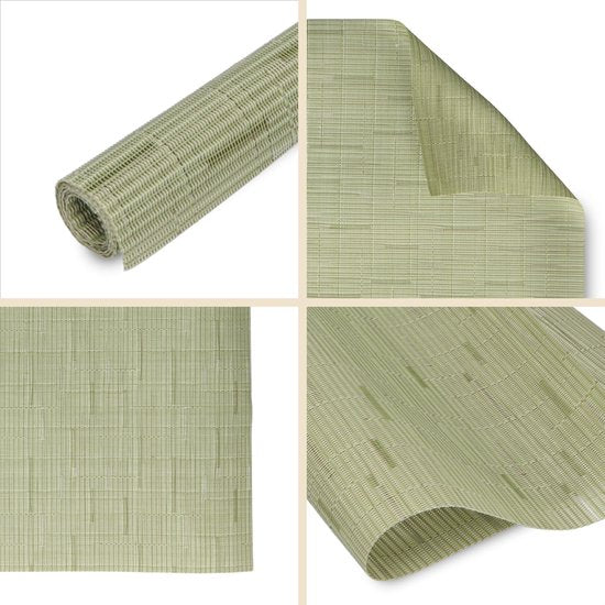 Sets de table Castagnola - Sets de table en plastique - Sous-verre - Sets de table en plastique et PVC - 6 pièces - 45 x 30 cm - Vert