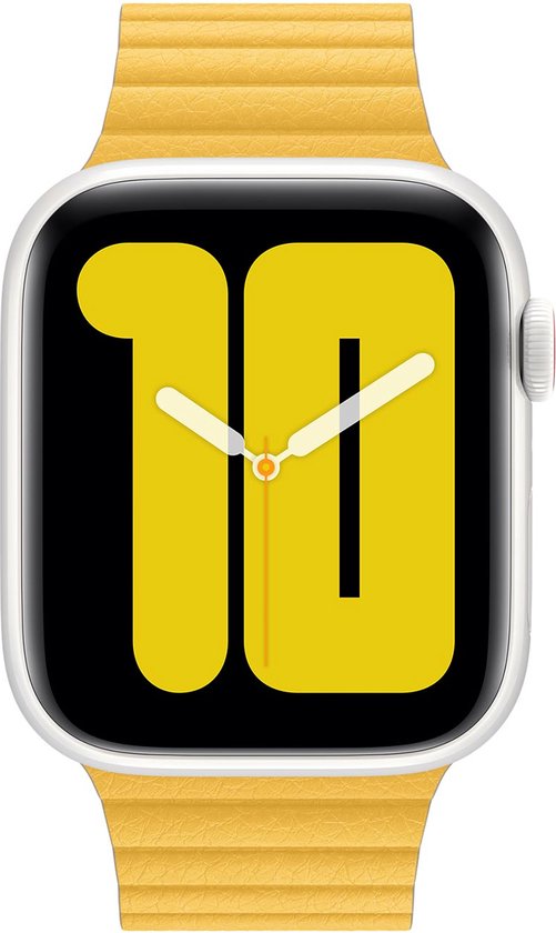 Apple Leather Loop L pour l'Apple Watch Series 1 / 2 / 3 / 4 / 5 / 6 / 7 / 8 / 9 / SE / Ultra (2) - 42 / 44 / 45 / 49 mm - Meyer Lemon