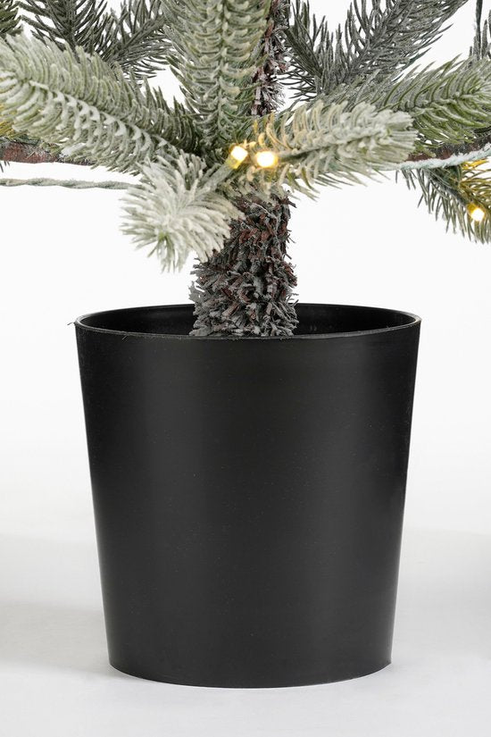 Black Box Trees Nagoya : sapin de Noël artificiel avec éclairage, H 120 x Ø 60 cm - Sapin de Noël aux branches enneigées - Sapin artificiel avec 212 brindilles de pin en PE - Modèle élancé, Ø 60 cm - Vert