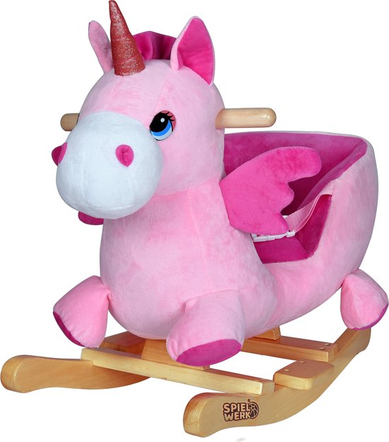 Spielwerk Rocking Chair Unicorn - Ceinture de sécurité à partir de 12m - Rose