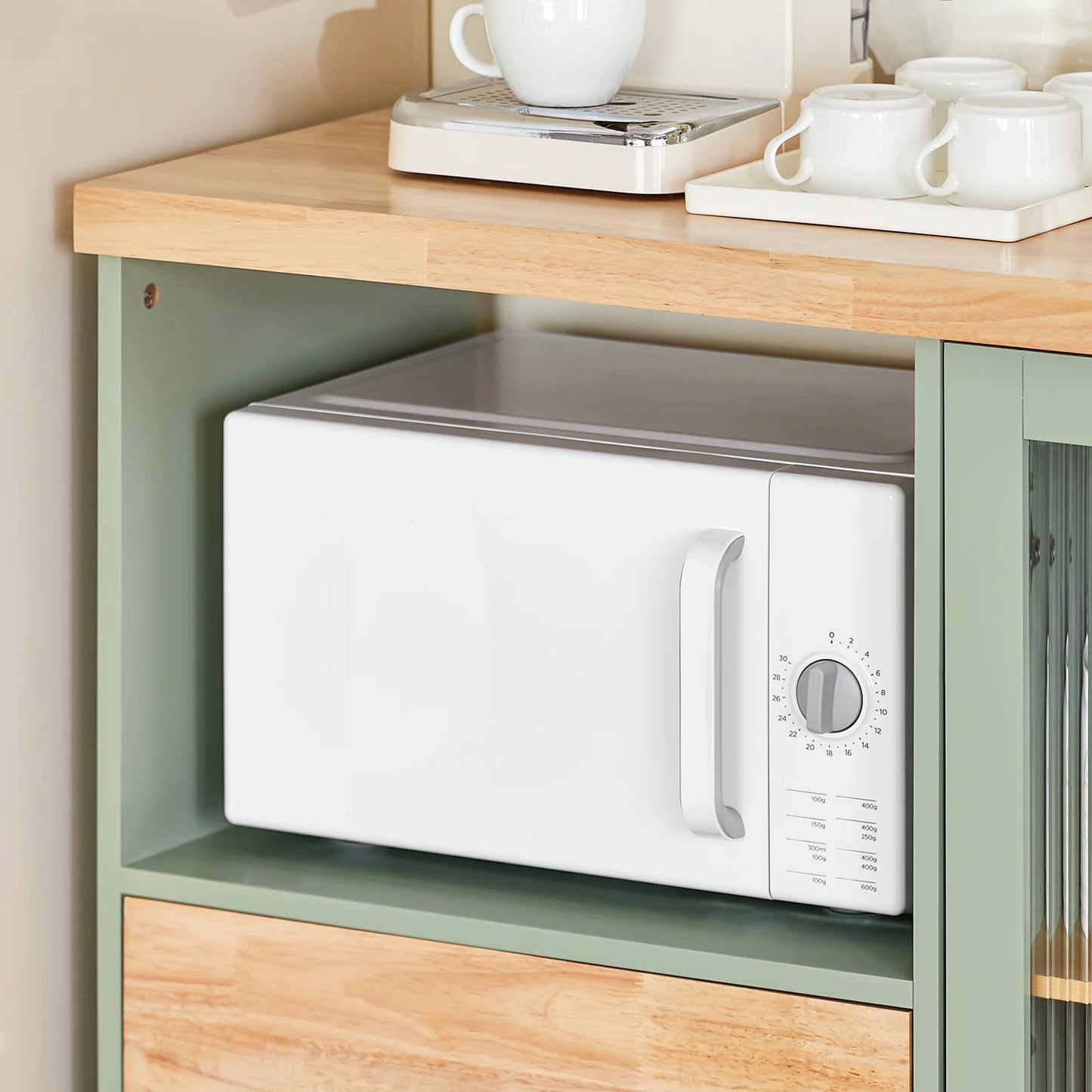 SoBuy Ilot de cuisine - FSB81-GR - Chêne & MDF - Max. 80kg - 120x40x90 - Vert