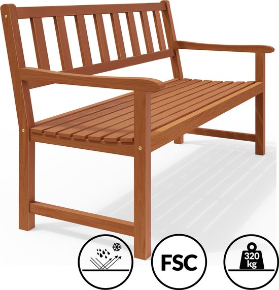 Banc de jardin Casaria - Acacia certifié FSC® / Largeur 120 cm - Brun