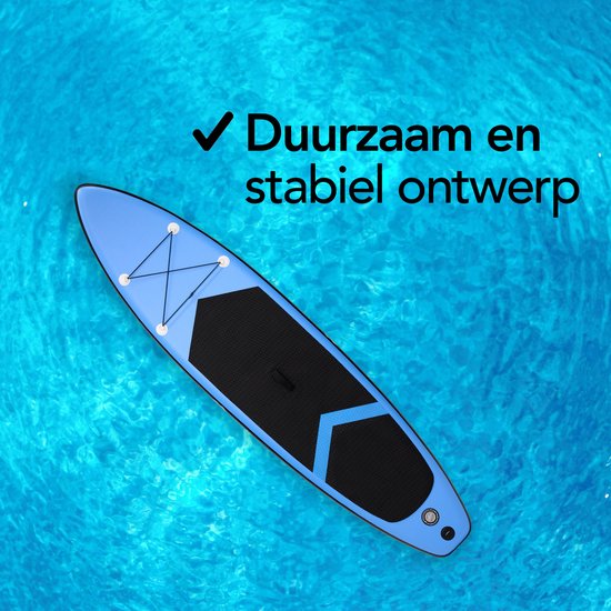 Brixy SUP Board - Inflatable Paddle Board - Set complet - 305 cm - Max. 150 kg - Bleu
