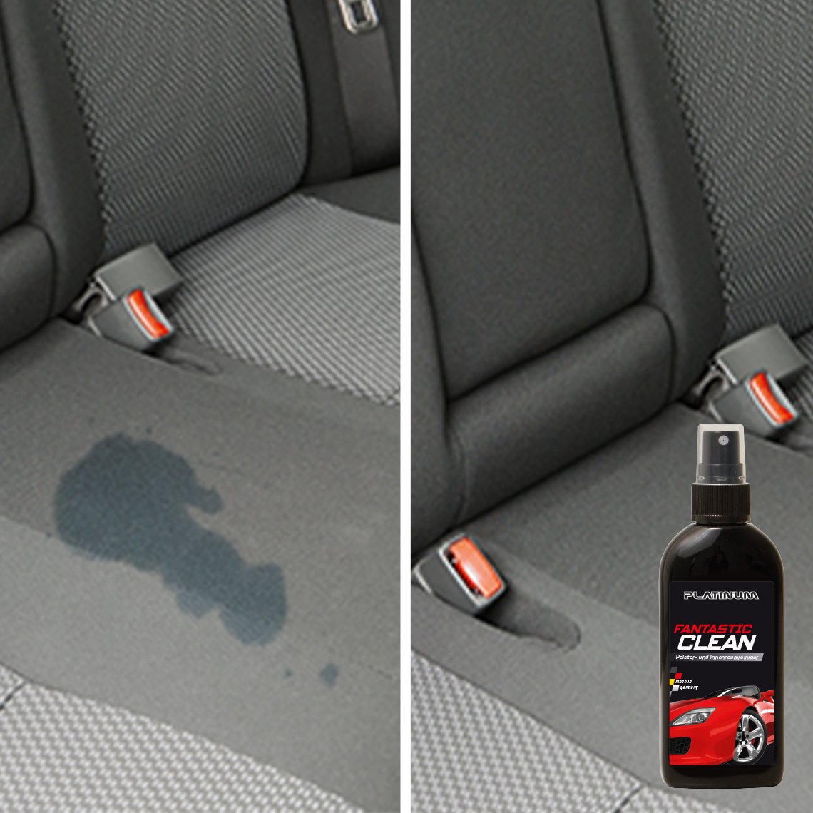 Kit d'entretien automobile Platinum - Brillance sans eau - Chiffon en microfibre inclus - Kit complet pour l'intérieur et l'extérieur