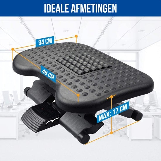 Strex Repose-pieds ergonomique avec rouleaux de massage - réglable - antidérapant - Support pour les pieds Bureau