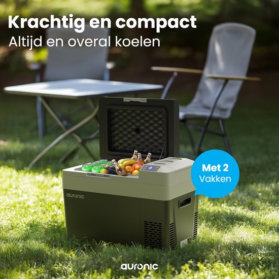 Auronic Electric Cool Box - Frigobox - Compresseur - 12V 230 Volt - Voiture - 30L - Noir/Gris