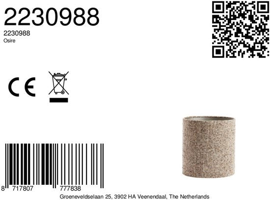 Light & Living - abat-jour - Osire - gris - tissu - Ø 30 cm - E27 - 2230988