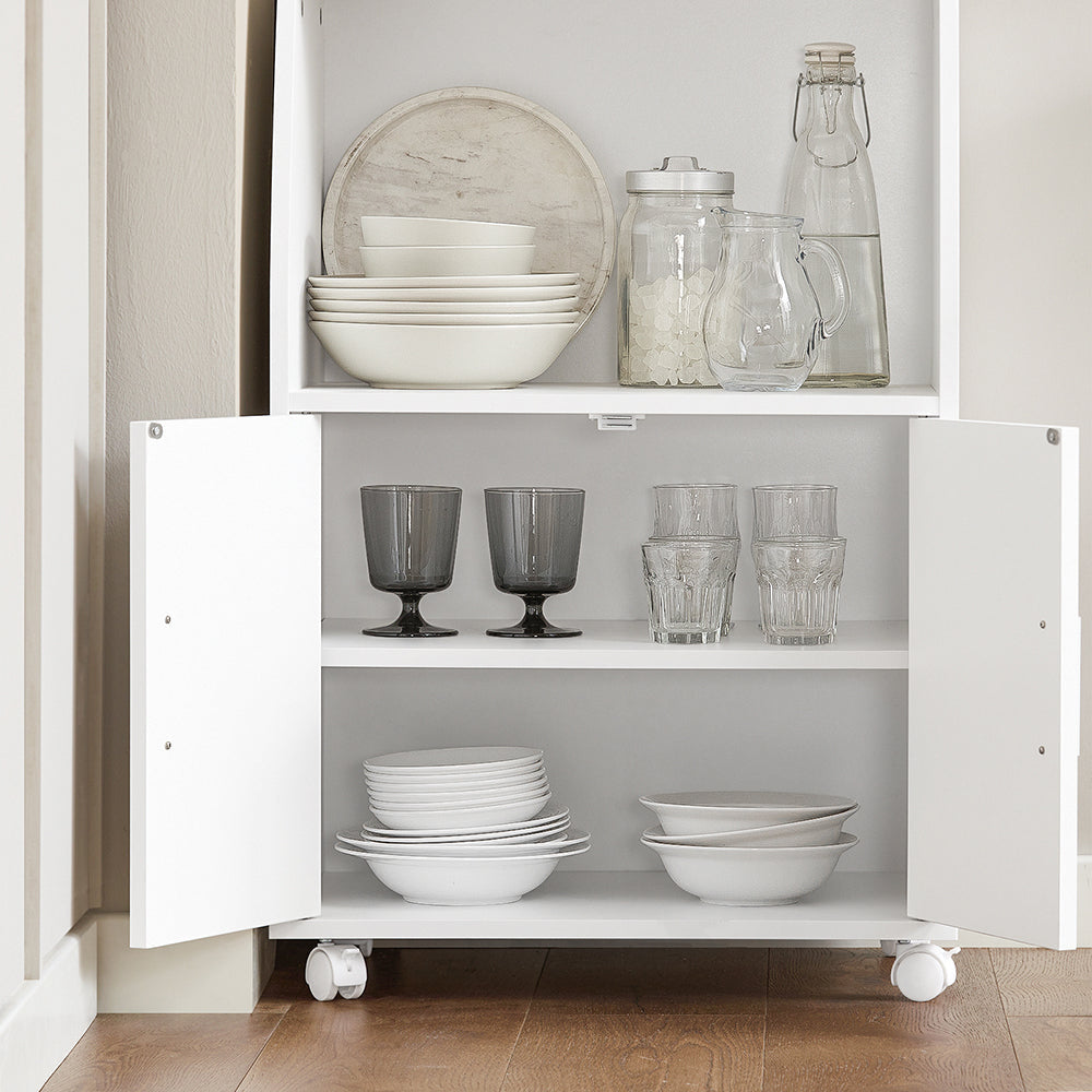 Armoire de cuisine sur roulettes - SoBuy - 55x38x84 cm - Blanc