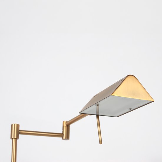 Lampadaire GlowGo 4603BR - Lampadaire classique couleur bronze de Mexlite avec batterie intégrée, bras réglable et variateur d'intensité, hauteur 125 cm