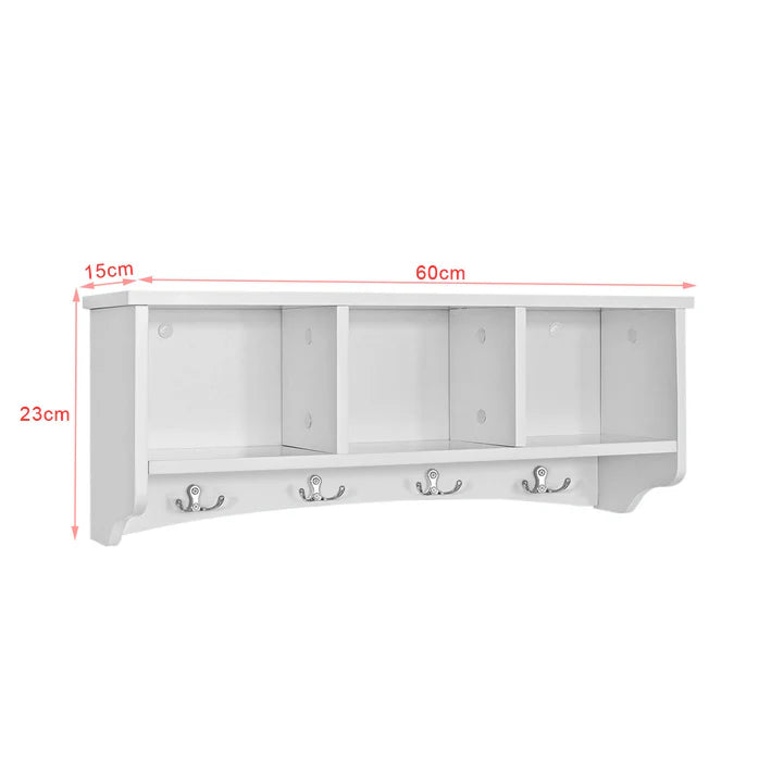 SoBuy Porte-manteau mural - Porte-manteau suspendu - Porte-manteau blanc - FRG48-W