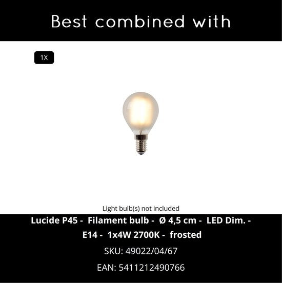 Lucide Lampe à poser RAMZI - Ø 18 cm - 1xE14 - Beige
