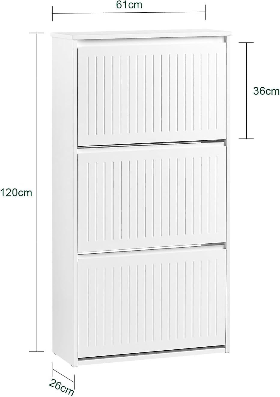SoBuy Meuble à chaussures - FSR165-H-W - MDF - Max. 26kg. - 61x26x120cm - Blanc