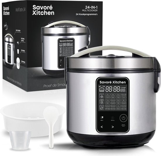 Mijoteur Multicuiseur - Savoré Kitchen - 5L avec 24 fonctions de cuisson - Cuiseur à riz - Cuiseur vapeur - Commande tactile