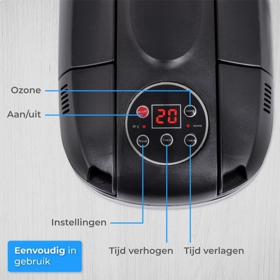 Nuvance - Séchoir et rafraîchisseur de chaussures - Séchoir à chaussures - Fonction ozone et séchage - Réglable - Noir