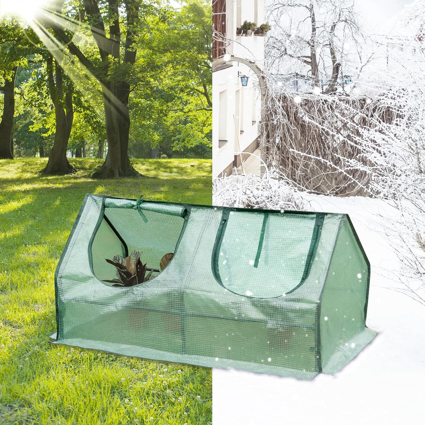 Serre en film plastique Woltu - 120 x 60 x 60 cm - Verte