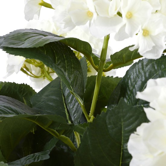 Mica Decorations Plante artificielle Hortensia - blanche - 45 cm - en pot - Plantes artificielles/fausses plantes