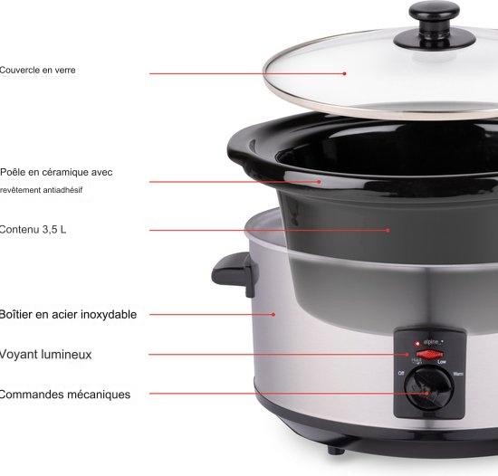 Mijoteuse Alpina 3,5L Casserole intérieure en céramique acier inoxydable