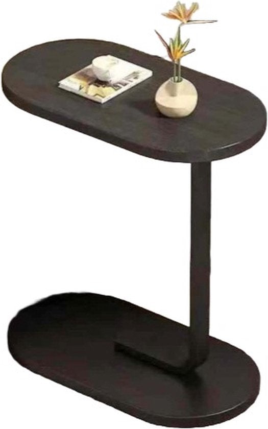 Ceruzo Side Table - Noir - Table banc - Métal et bois - Table basse - Forme C - 45x28x60 cm