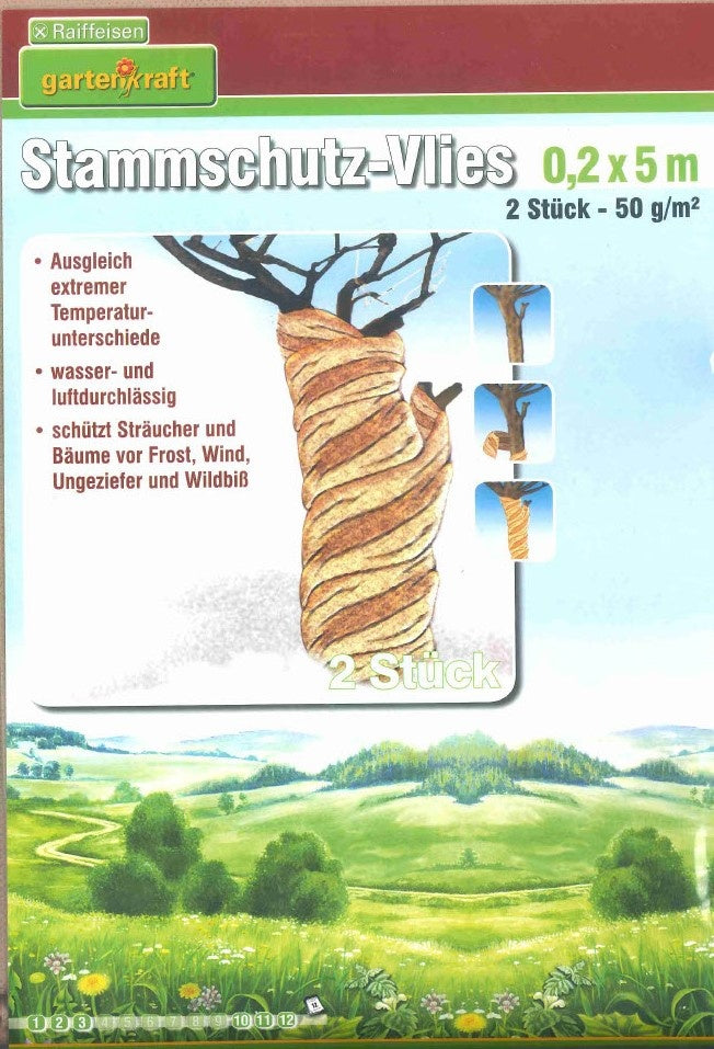 Toile de protection des arbres - Gartenkraft - Protection des troncs Non-tissé - 2 pièces - 20x500 cm - Beige