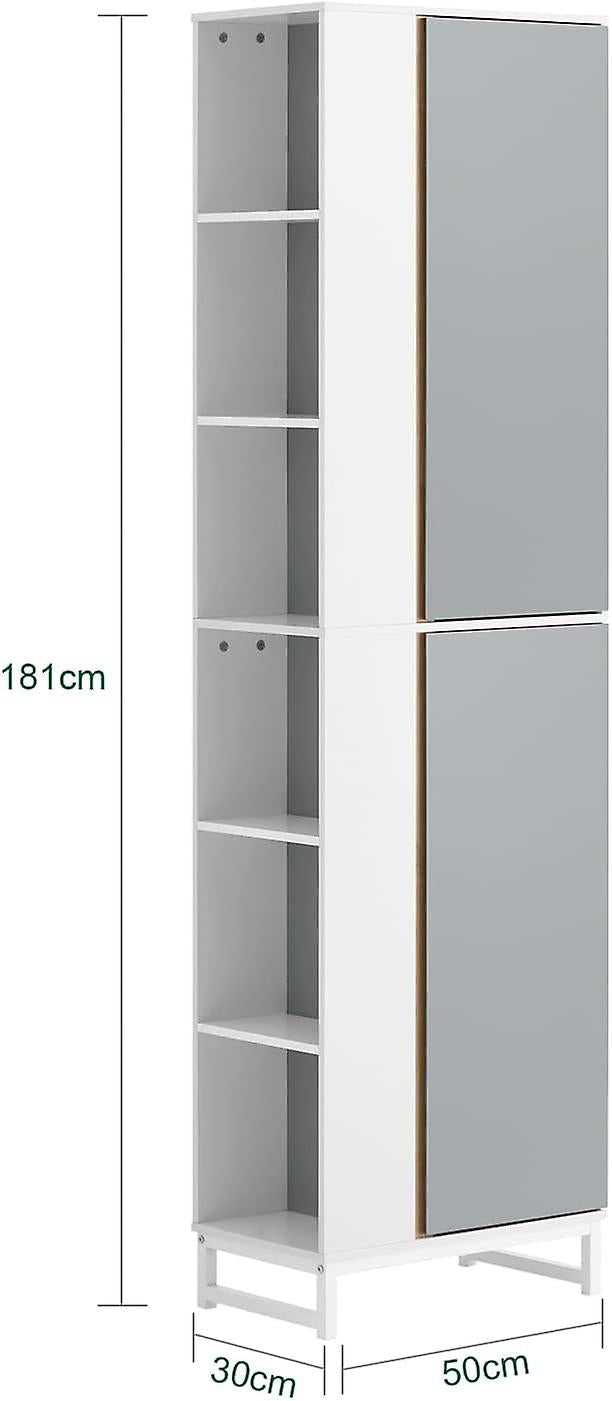 Sobuy Armoire de toilette - Gris - 50x30x181 cm