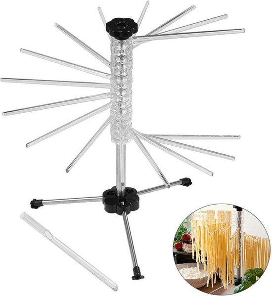 Rack de séchage de pâtes - Rack pliable pour un stockage facile avec 16 bras - Séchage de pâtes fraîches - Rack de séchage de nouilles pour spaghetti Ect rack de séchage de pâtes