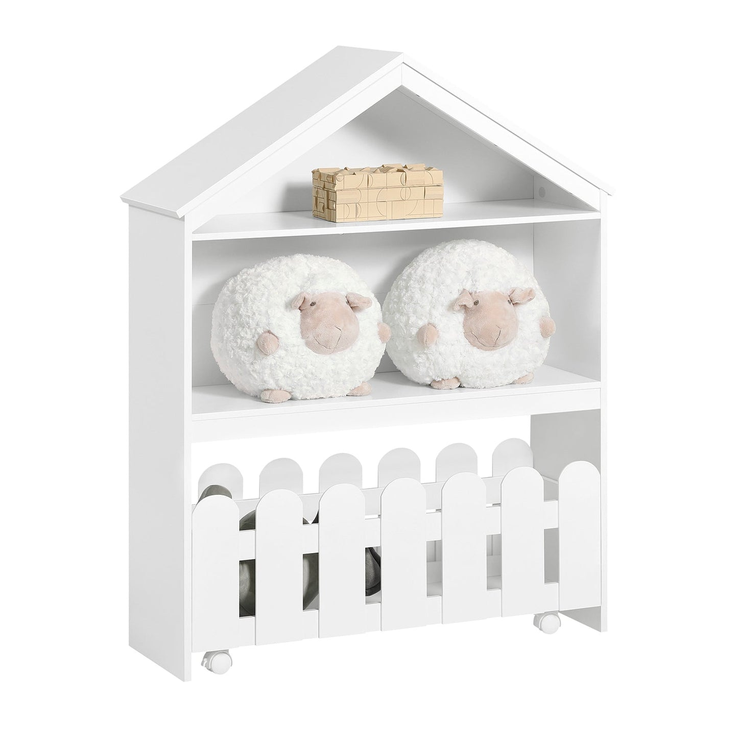 SoBuy Bibliothèque pour enfants - Max. 25 kg - 91 x 30 x 114 cm - Blanc