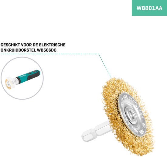 VONROC Jeu de brosses - pour brosse à désherber électrique WB506DC - 3 pièces - ⌀ 50mm