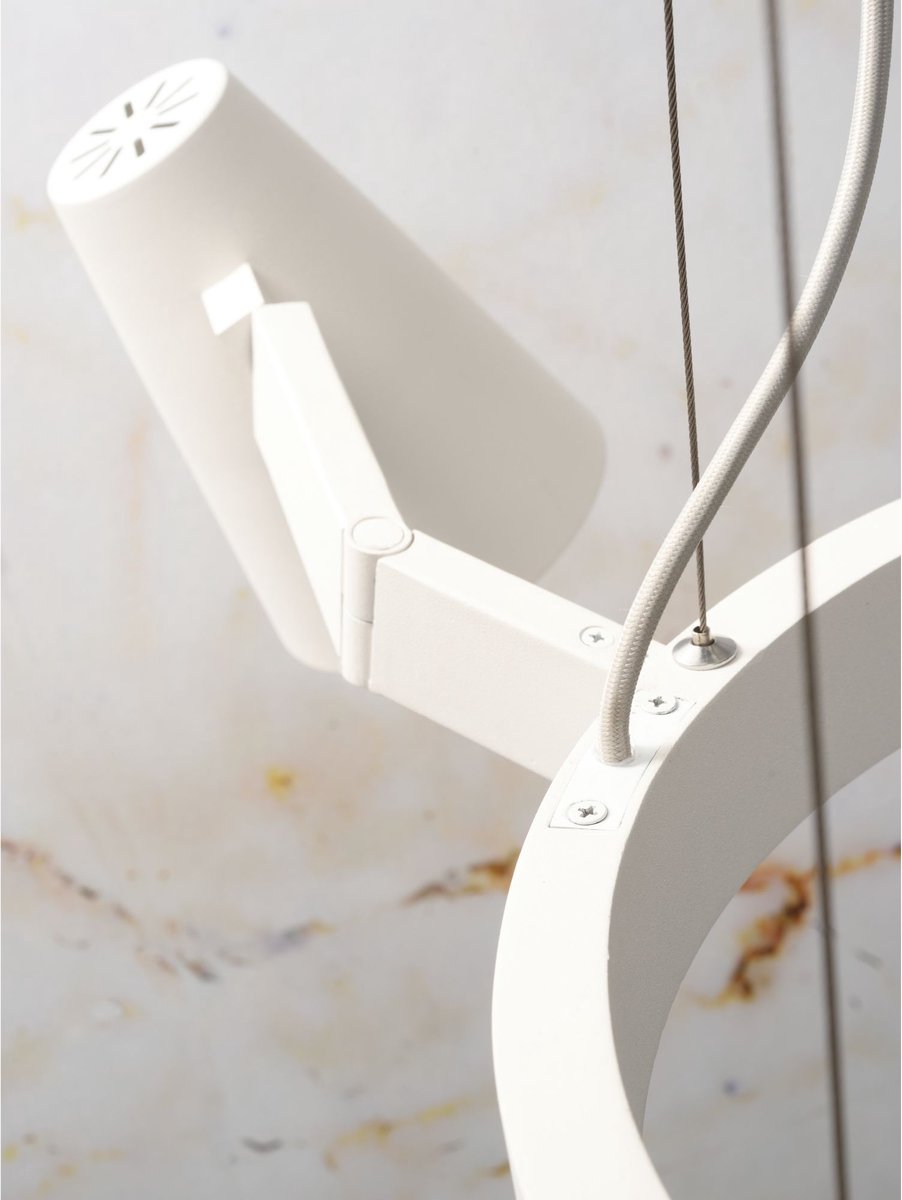 il s'agit de RoMi Lampe pendante Biarritz - Blanc - Ø100 cm - 5-lumières - Lustre orientable moderne