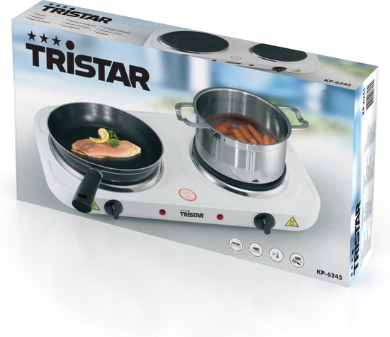 Tristar Table de cuisson électrique 2500W - KP-6245 - 2 zones de cuisson - En pose libre - Blanc