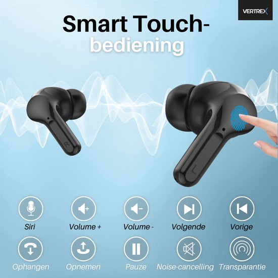 Vertrex Sounds Pro-3 Bluetooth Earbuds with Noise Cancelling - Ecouteurs sans fil - Ecouteurs sans fil