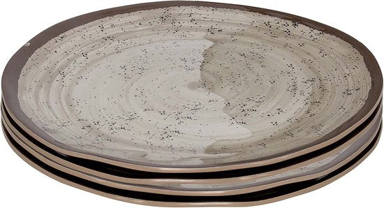 Bo-Camp - Assiette de petit-déjeuner - Halo - Lot de 4 - Mélamine - Beige