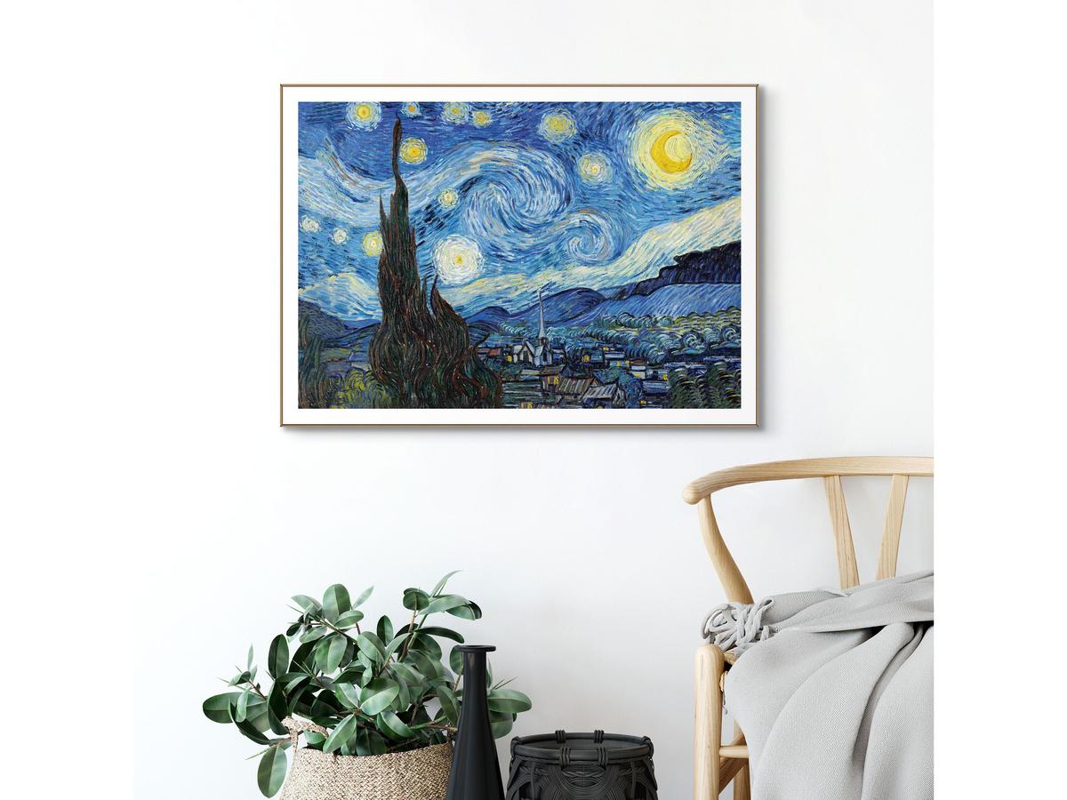 OrangeWallz Van Gogh « La Nuit étoilée » - Cadre en bois - 50 x 70 cm