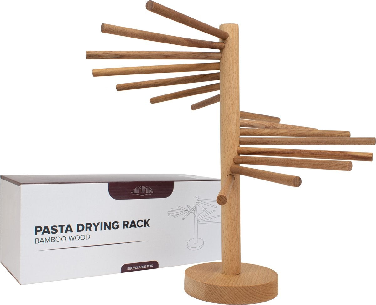 Nimma® Portoir pour le séchage des pâtes - Portoir pliable pour les pâtes - Fabriquez vos propres spaghettis - Jusqu'à 2,5 KG - Bambou