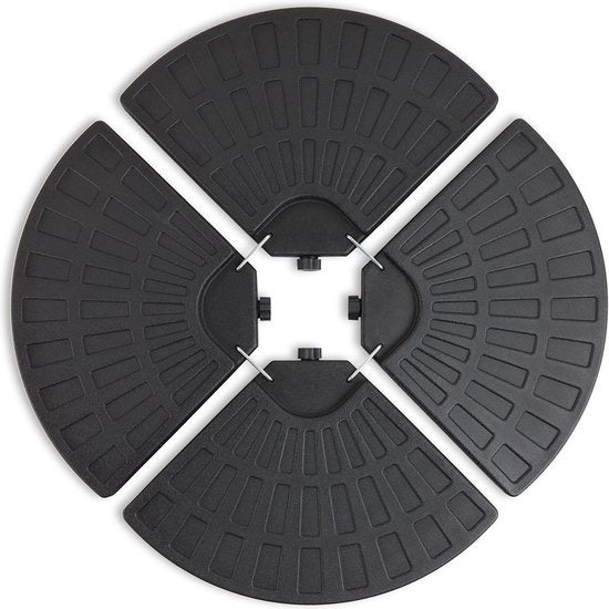 LIFA GARDEN Dalles de lestage remplissables - Socle pour parasol suspendu en noir - Peut être rempli de sable ou d'eau jusqu'à 50 kg - Résiste aux intempéries - 100 x 100 x 8 cm