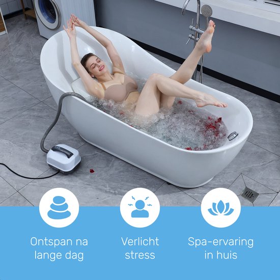 Tapis de bain à bulles pour le bain - Avec oreiller et télécommande - 6 positions - 110 jets - Tapis de jacuzzi - Massage - Tapis à bulles