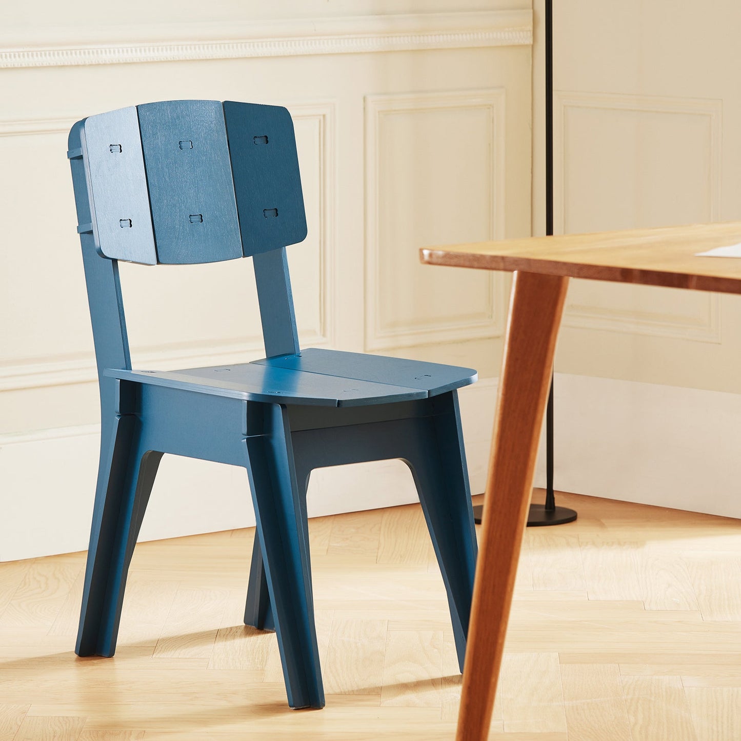 SoBuy HFST01-B Ergonomic Design Chair - Chaise de bureau et de salle à manger en bois bleu