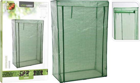 Serre de jardin - Pro Garden - avec fermeture éclair - 100 x 50 x 150 cm - Vert