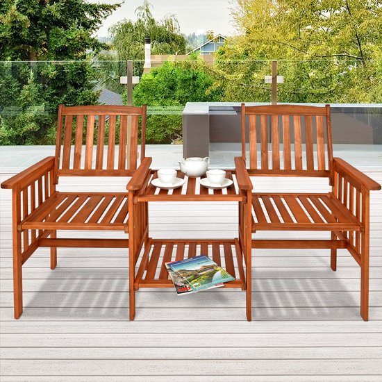 Banc de jardin Casaria 2 places - Bois d'acacia certifié FSC® - 164 cm