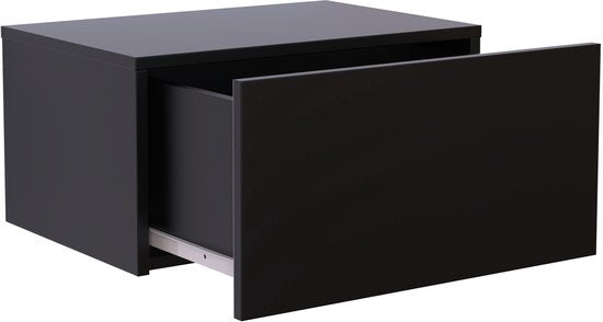 VDD - Table de chevet - Table de chevet industrielle - Table de chevet moderne - Table de chevet noire - Table de chevet pivotante - noire - 50 x 36 x 25 cm