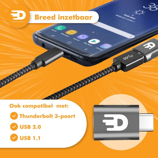 Drivv. Adaptateur USB C vers USB A - 2 pièces - Gris spatial - Thunderbolt 3 - USB 3.0 - 5Gbps